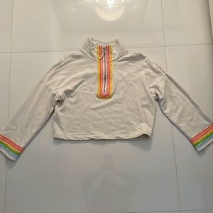 Something Navy cropped half zip